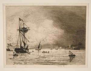 オンフルール港から出港 作： Johan Barthold Jongkind
