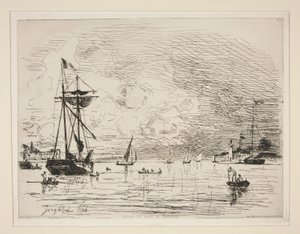 オンフルール港から出港 作： Johan Barthold Jongkind