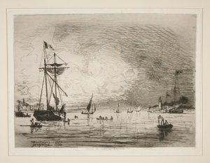 オンフルール港から出港 作： Johan Barthold Jongkind