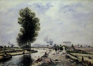 1871年、パンタン近くのウルク運河 作： Johan Barthold Jongkind