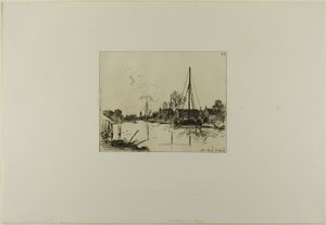 オランダの景色、6枚の銅版画から「運河 作： Johan Barthold Jongkind
