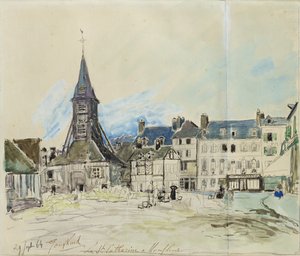 サントカトリーヌ教会、オンフルール、1864年 作： Johan Barthold Jongkind