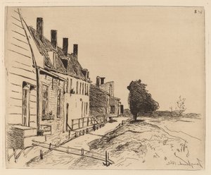 運河沿いの家々 作： Johan Barthold Jongkind