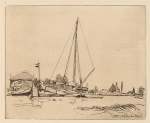 係留船 (La Barque amarree) 作： Johan Barthold Jongkind