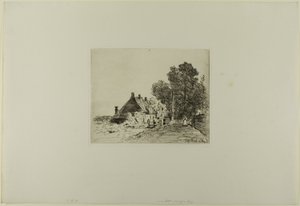 オランダの景色を描いた6枚の銅版画から「看護婦 作： Johan Barthold Jongkind