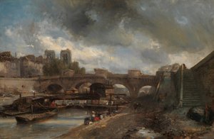ポンヌフ、1849-50年。 作： Johan Barthold Jongkind