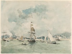 オンフルール港 作： Johan Barthold Jongkind