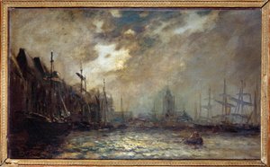 ロッテルダム港 ジャン・バルトルド・ジョンキンド（1819-1891）の絵画 1873年 シャルルヴィル、ランボー美術館