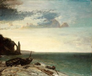 エトルタの海、1853 年。 作： Johan Barthold Jongkind