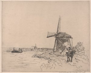 オーギュスト・デラトルによって印刷された曳舟道（b.1822）
