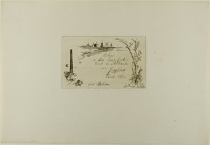 オランダの景色を描いた6枚の銅版画から、タイトルページ 作： Johan Barthold Jongkind