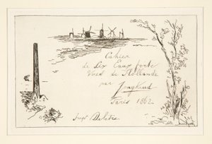 6つのエッチングのノートのタイトル 作： Johan Barthold Jongkind