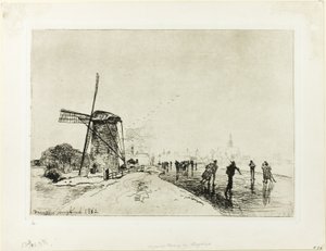 マースルイスの町の眺め 作： Johan Barthold Jongkind