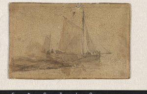 岬に係留された漁船 作： Johan Barthold Jongkind