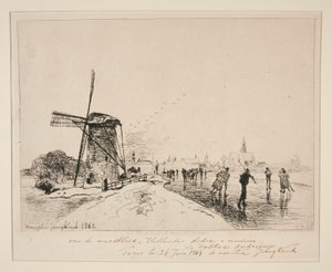 マースリンの街の眺め (オランダ) 作： Johan Barthold Jongkind