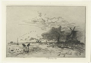 ロッテルダム近郊の冬景色 作： Johan Barthold Jongkind