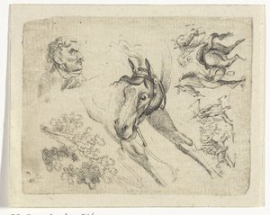 馬、男、枝の学習シート 作： Johan Bernard Scheffer