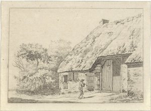 農場で鋤を持つ男 作： Johan Christiaan Willem Safft
