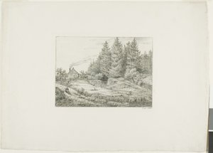 常緑樹林の農家 作： Johan Christian Dahl