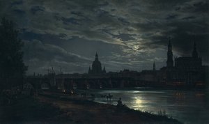 月光によるドレスデンの眺め、1839年