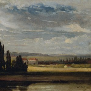 高い曇り空の風景を見る 作： Johan Christian Dahl