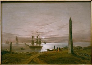 月光によるフィヨルドの風景 作： Johan Christian Dahl
