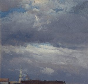 ドレスデンの天守閣の嵐の雲