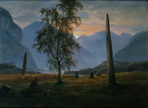 慰霊碑のある風景 作： Johan Christian Dahl