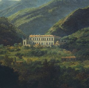 ヨハン・クリスチャン・クラウセン・ダール（1788-1857）作、ナポリ近郊のキジサナ王宮（イタリア 作： Johan Christian Dahl