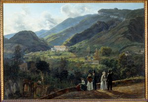 カステランマーレのキジアーナのカジノとデンマークの宮廷。ヨハン・ダール（1788-1857）による絵画 作： Johan Christian Dahl