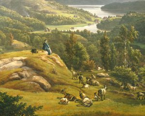 ベルゲン近郊のライセンクロスターの眺め ヨハン・クリスチャン・クラウセン・ダール（1788-1857）作 ノルウェー 19世紀 作： Johan Christian Dahl