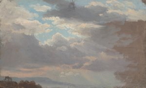 スタジオの窓からの雲の研究 作： Johan Christian Dahl