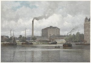 アムステルダムのナッソーカーデ、ブイテンシンゲルにある vom Rath 社の製糖工場 作： Johan Conrad Greive