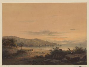 Java の湾の眺め 小さな湾スリゴンジョ、サウスク。 v. Java (Malang regency, resid. Passarouang.) (オブジェクトのタイトル) 作： Johan Conrad Greive