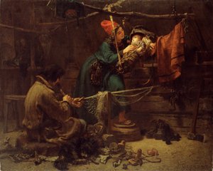 ラプランダーのテントの中、1857 作： Johan Fredrik Hockert