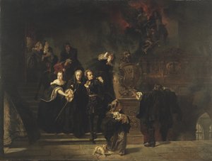 王宮の火、ストックホルム、1697年5月7日、1862〜66年 作： Johan Fredrik Hockert