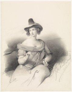 馬に乗った女性 作： Johan Hendrik Koelman