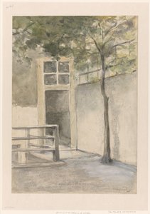 ハーグのカゼルネストラートにあるアーティストのスタジオからの中庭の眺め 作： Johan Hendrik Weissenbruch (signed by artist)