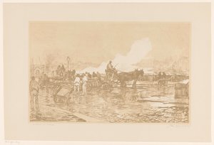 ロッテルダムのハーバー ビュー 作： Johan Hendrik van Mastenbroek (signed by artist)