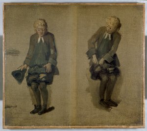 18世紀のキャラクターによるデビッドギャリックの2つのスケッチ 作： Johan Joseph Zoffany