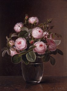 ガラスの花瓶のバラ、1842