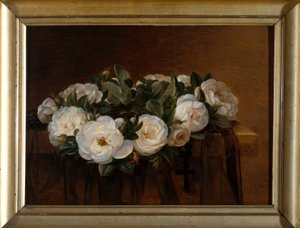 JLジェンセン、白いバラの花輪 作： Johan Laurentz Jensen
