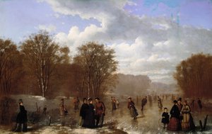 ウィサヒコンでのスケート（1875年 作： Johan Mengels Culverhouse