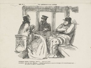 1866 年、Rijnspoorweg での多くの事故の漫画 アムステルダムからアーネムまで（オブジェクトのタイトル）