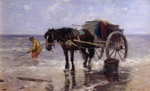 蛤の採集者（キャンバスに油彩） 作： Johan Scherrewitz