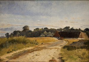 Vognserup Manor 近くの Lodskov にある小作地。 勉強 作： Johan Thomas Lundbye