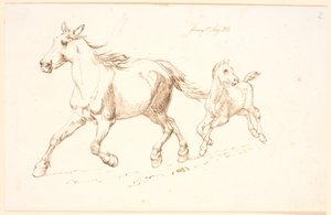 子馬と疾走する牝馬 作： Johan Thomas Lundbye