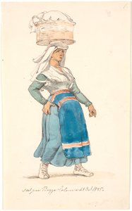 かごを頭にのせたイタリア人女性 作： Johan Thomas Lundbye