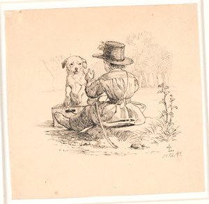 ドライブ。 Kaalund の「Fables for Children」のイラスト。 シート カタログのコメントを参照してください。 作： Johan Thomas Lundbye