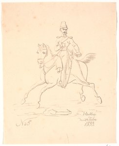 馬に乗って左向きの兵士 作： Johan Thomas Lundbye